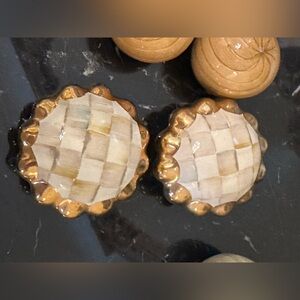 MacKenzie-Childs Parchment Check Handpainted ceramic Drawer knobs